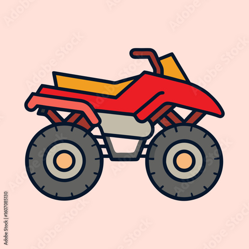 vector illustration of a quad bike