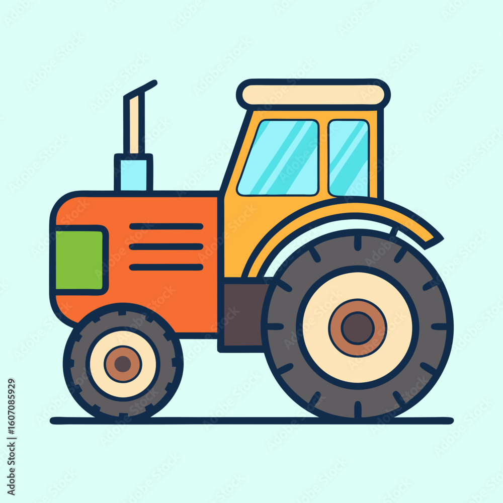 Fototapeta premium vector illustration of a tractor