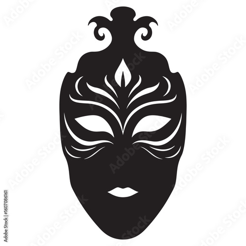 Elegant black and white mask vector suitable for carnival masquerade and party decorations