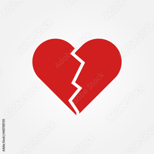 broken heart icon symbol illustration vector eps10 logo template design 