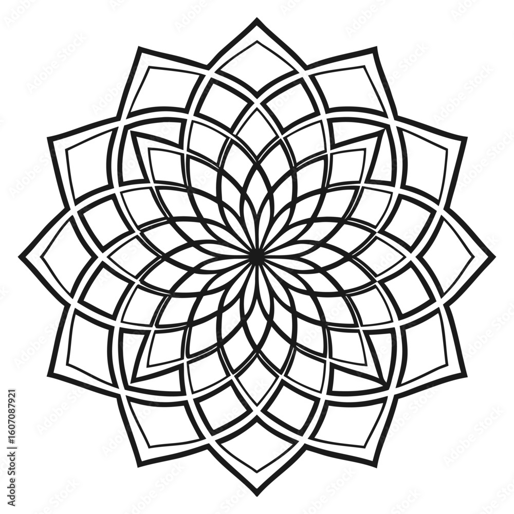 Fototapeta premium Intricate geometric black and white mandala abstract