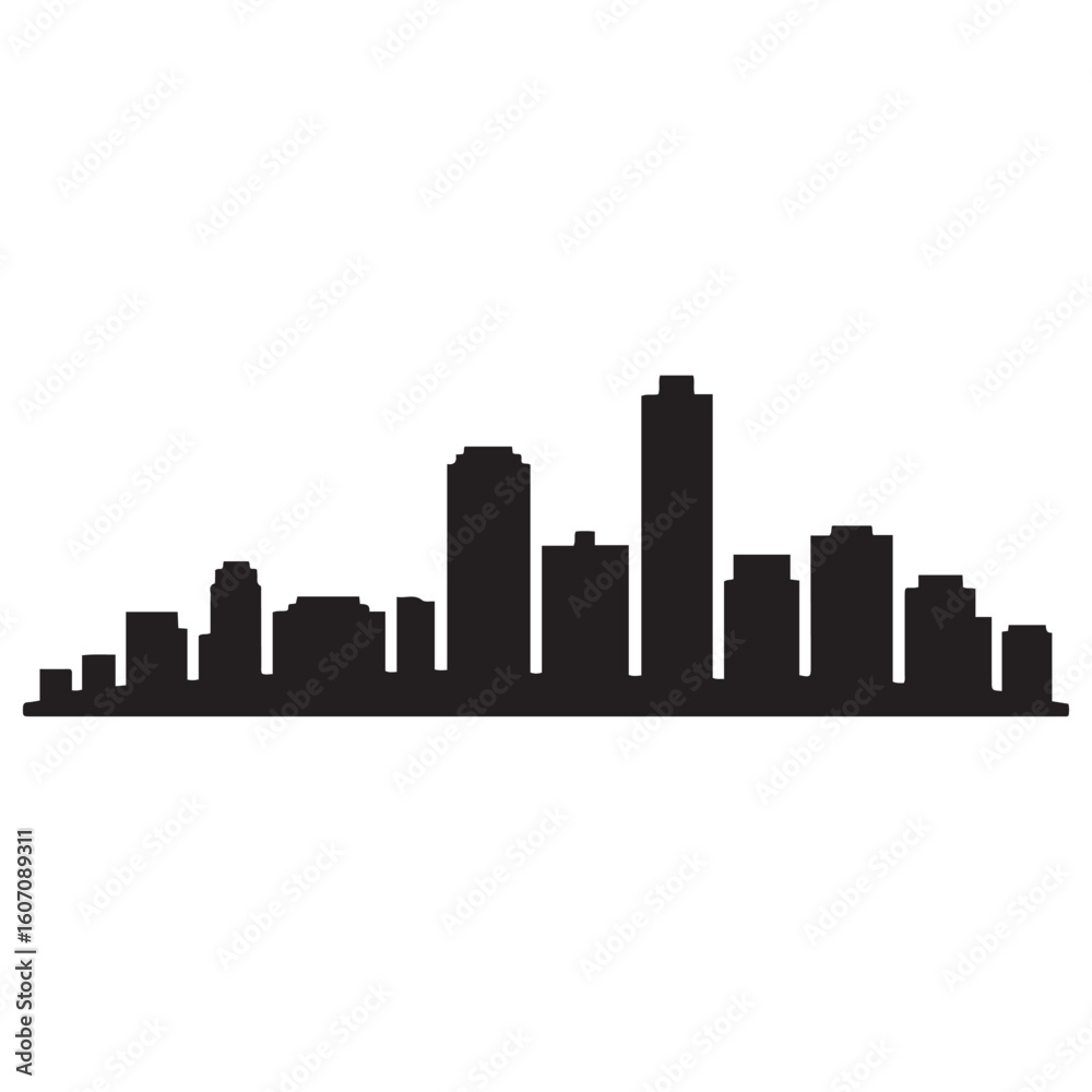 Fototapeta premium Rio de Janeiro City urban skyline. Modern minimalist cityscape graphic, perfect for travel, banners or backgrounds. Vector black silhouette. with white background