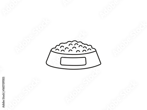 Simple dog food bowl illustration perfect for pet care business branding and advertising, great for websites, apps, or print materials.