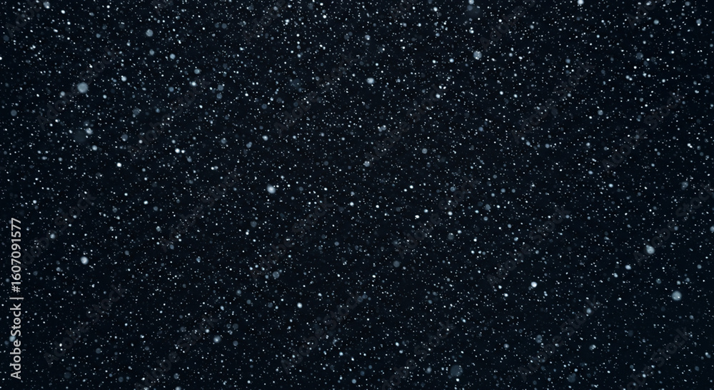 Fototapeta premium Falling Snow Creating a Dark Blue Background Ideal for Winter Designs