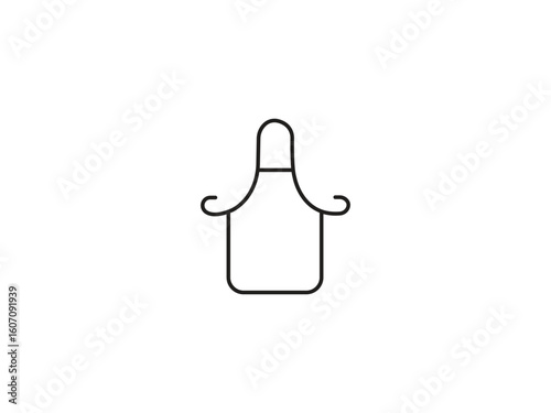 Chef's apron icon for culinary arts and cooking classes, a modern minimal design for food blogs and restaurant branding offering a clean style.