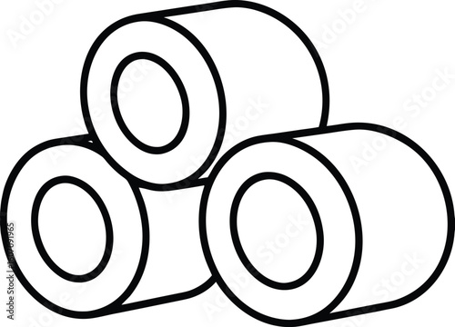 hay bale icon line art vector illustration on transparent background