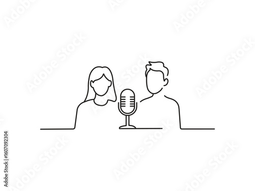 Start your podcast today with a professional microphone and co-host setup, perfect for interviews, news broadcasts, and engaging conversations