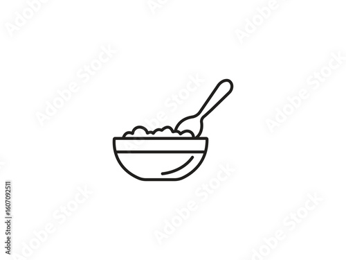 Enjoy a healthy bowl of delicious oats with a spoon for a nourishing breakfast or snack anytime, promoting wellness and mindful eating habits.