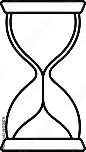 hourglass timer icon line art vector illustration on transparent background