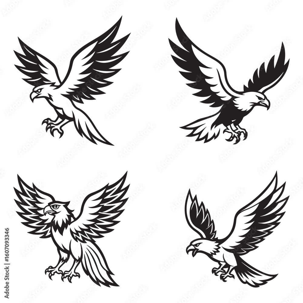 Fototapeta premium A drawing of a eagle line art illustration