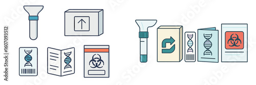 Protective biohazard materials and informational pamphlets displayed in a healthcare setting for safety measures during operations