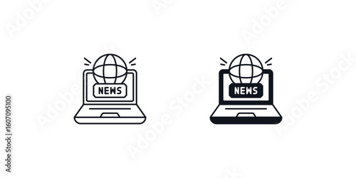 news set icon with white background vector stock illustration