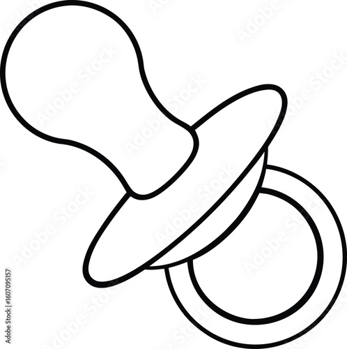 pacifier icon line art vector illustration on transparent background	
