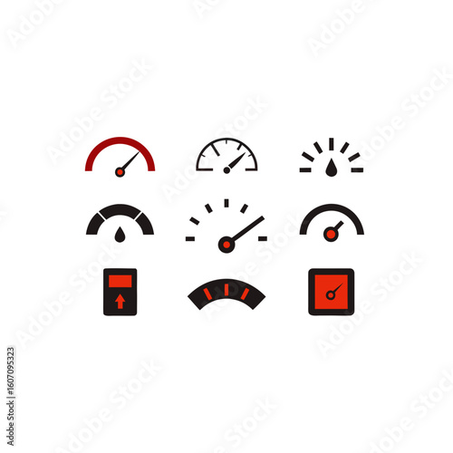 different fuel gauge icon set