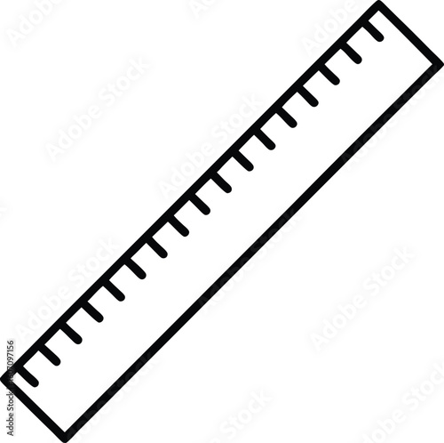 ruler icon line art vector illustration on transparent background	
