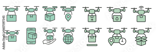 Drones delivering packages and assisting logistics in modern transportation systems