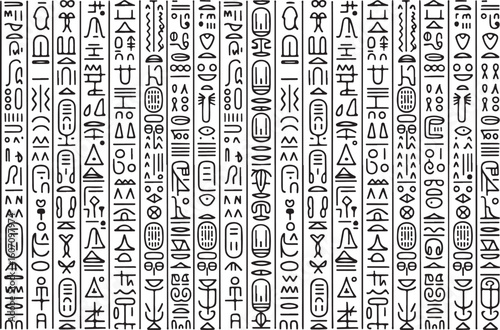 Egyptian hieroglyphs black and white pattern ancient egyptian hieroglyphs