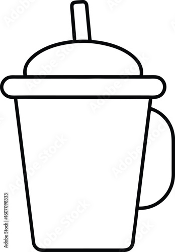 sippy cup icon line art vector illustration on transparent background	
