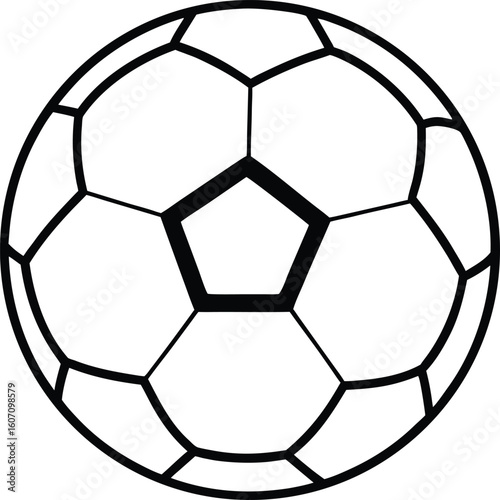 soccer ball icon line art vector illustration on transparent background	
