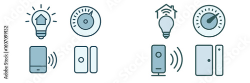 Smart home technology icons for modern living and improved convenience and efficiency in daily tasks