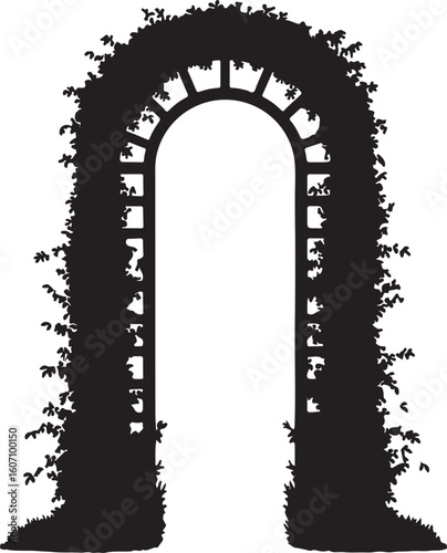 Garden Trellis frame in silhouette white backgrpound.