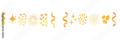 Colorful festive decorations brighten up a celebration with glowing yellow tones and playful patterns