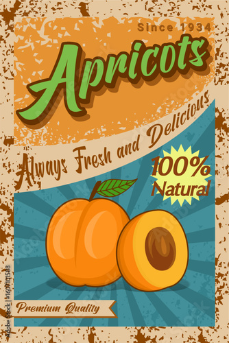 Old Fruit Market Posters Vintage Apricots Advertisement