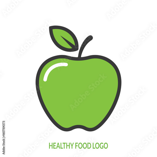 Fresh Green Apple Icon Promoting Healthy Eating and Natural Nutrition for a Balanced Lifestyle and Wellness Concept