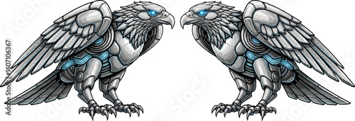 Cyber Falcon Sentinel – Futuristic Robotic Bird of Prey