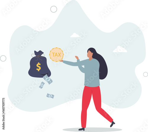 Tax payment or losing money without tax planning concept,human life.