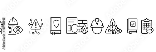Various safety and emergency icons representing key concepts in risk management and response strategies