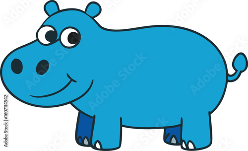 hippopotamus full body clipart vector