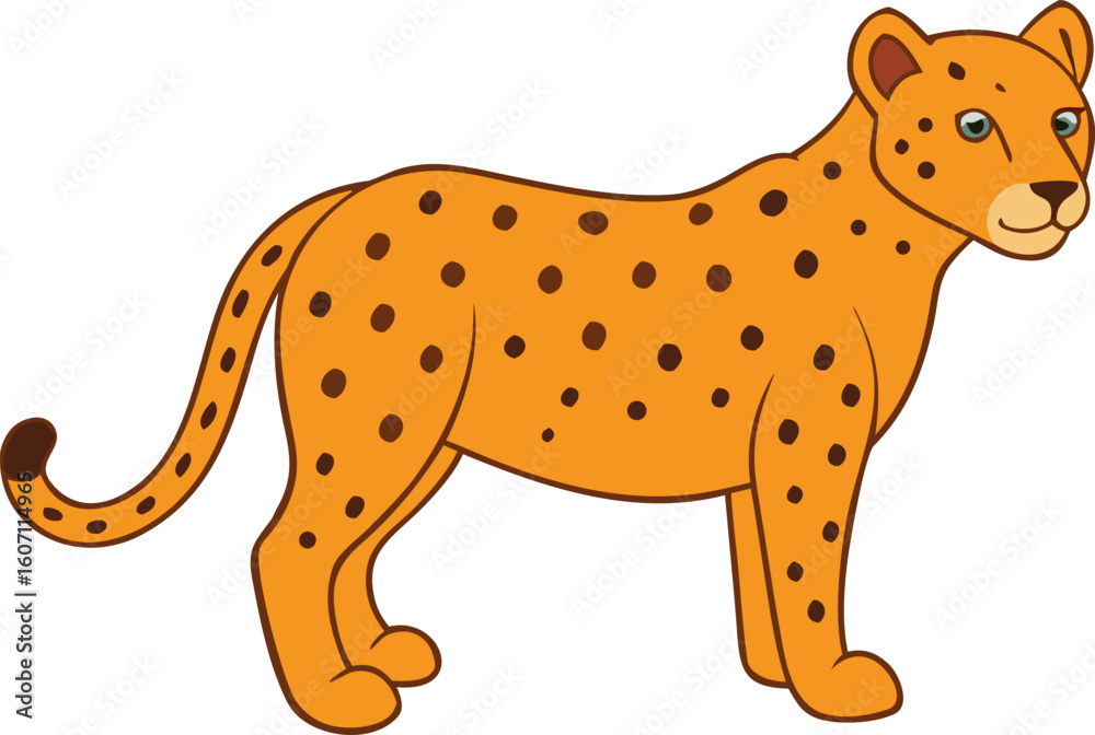 Fototapeta premium leopard full body clipart vector