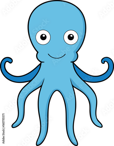 octopus full body clipart vector