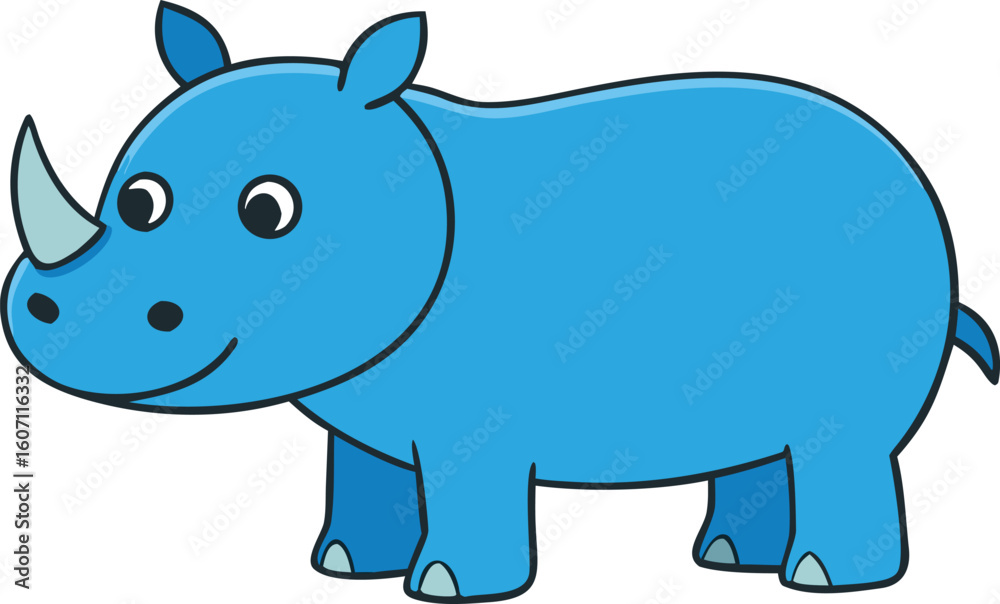 Naklejka premium rhinoceros full body clipart vector