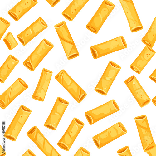 Delicious golden-fried spring rolls, a crispy Asian appetizer illustration.