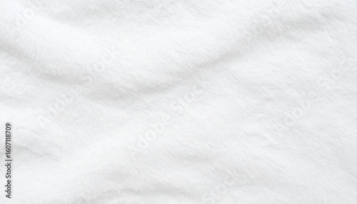 White Fleece Fabric Texture. Fold Surface. Textile Material. Background.