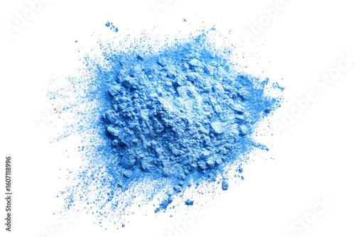 A vibrant heap of powdered blue substance