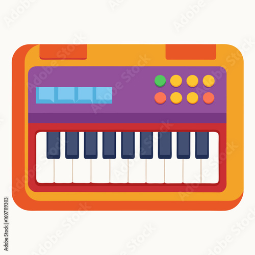 Colorful Musical Keyboard Instrument Vector