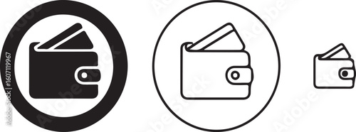 Black and white wallet icons symbol