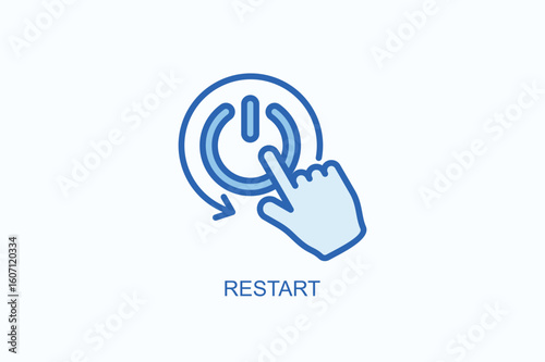 Restart Icon Or Logo Isolated Vector Illustration