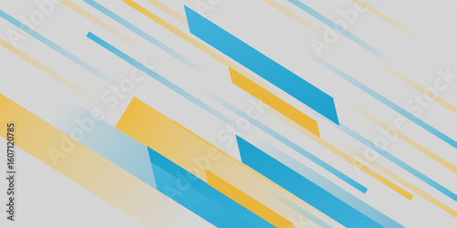 Abstract banner background. Modern blue and yellow geometric diagonal shapes design. Futuristic graphic. Suit for brochure, poster, banner, sport, website, flyer, cover, presentation, business