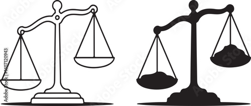 Scales of justice balancing weights balance weighing