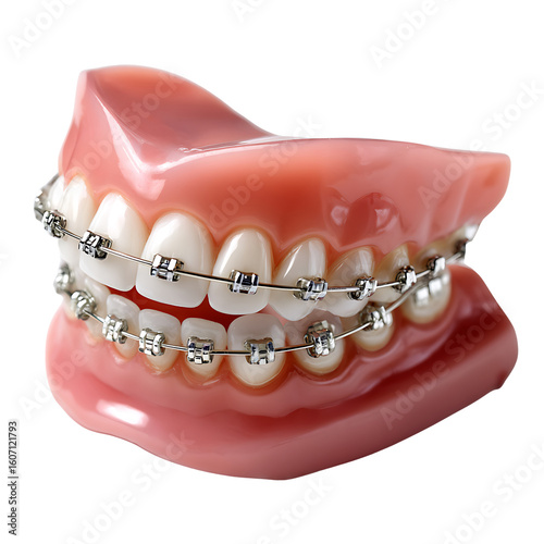 Realistic Model of Human Teeth with Metal Braces for Dental Education and Demonstration