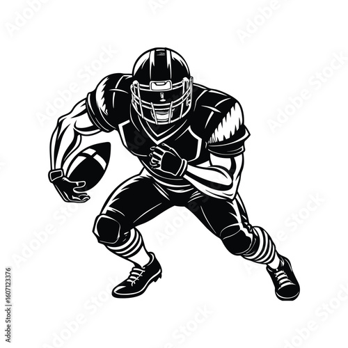 American football player vecto silhouette images