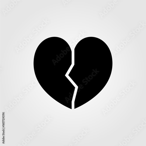 broken heart icon symbol illustration vector eps10 logo template design 