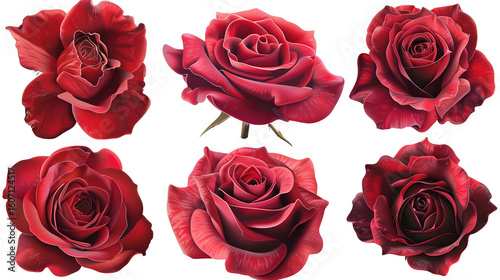 set of red roses