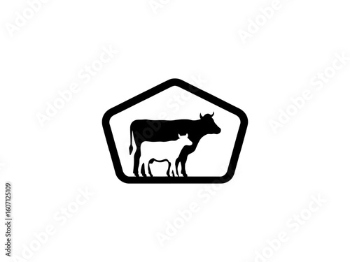 Cow and calf logo