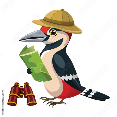 Woodpecker Explorer Looking at the Map