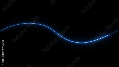 Abstract colorful neon lights animated on a black background. Movement of neon diagonal lines or glowing light stripes. seamless neon light line technology motion background.